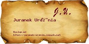 Juranek Uránia névjegykártya